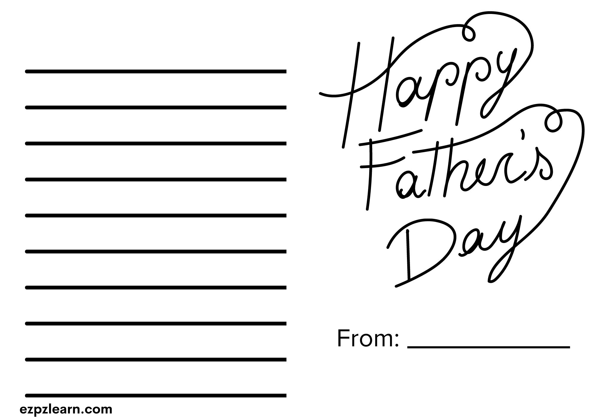 Happy Father's Day Card - Ezpzlearn.com